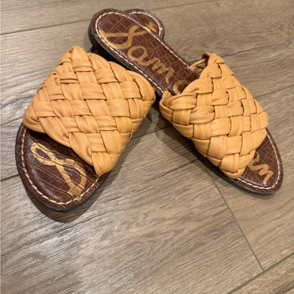 Sam Edelman Tan Leather Basketweave Sandals Size 9